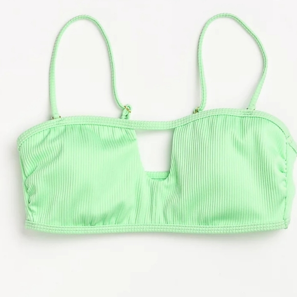 Trillium Gabby Mint Ribbed Bandeau Bikini Top. - Picture 4 of 14